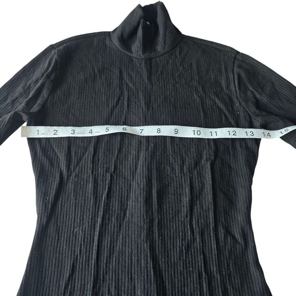 Reformation -739 Women's Black Rib Turtleneck Short Dress Long Sleeve‎ XS - Picture 8 of 11